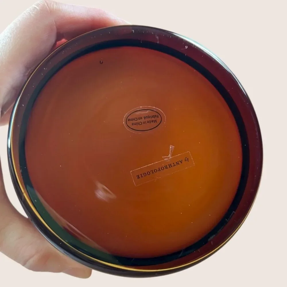 🏺 ANTHROPOLOGIE SCANDI CINCHED VASE OMBRE AMBER ORANGE MOTIF 13